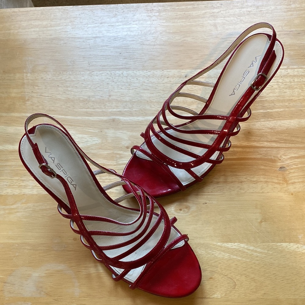 Via Spiga Hillary Red strappy heels Sz 8.5